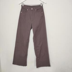 H&M Women's Brown Wide Leg High Rise Pants Size 6 Summer
